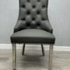 Majestic Hudson Grey PU Leather Dining Chair Set of 2