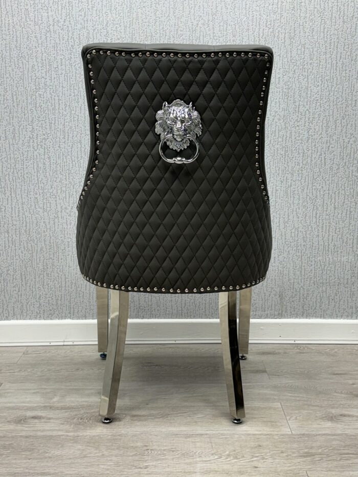 Majestic Hudson Grey PU Leather Dining Chair Set of 2