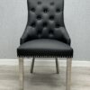 Majestic Midnight Black PU Leather Dining Chair Set of 2