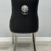 Majestic Midnight Black PU Leather Dining Chair Set of 2