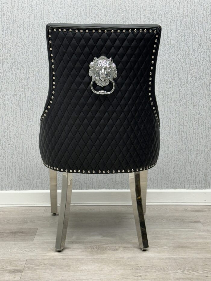 Majestic Midnight Black PU Leather Dining Chair Set of 2