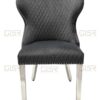 Valentino Grey Velvet Dining Chair Set of 2