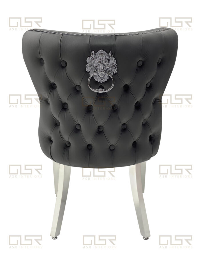 Valentino Grey Velvet Dining Chair Set of 2