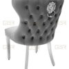 Valentino Grey Velvet Dining Chair Set of 2