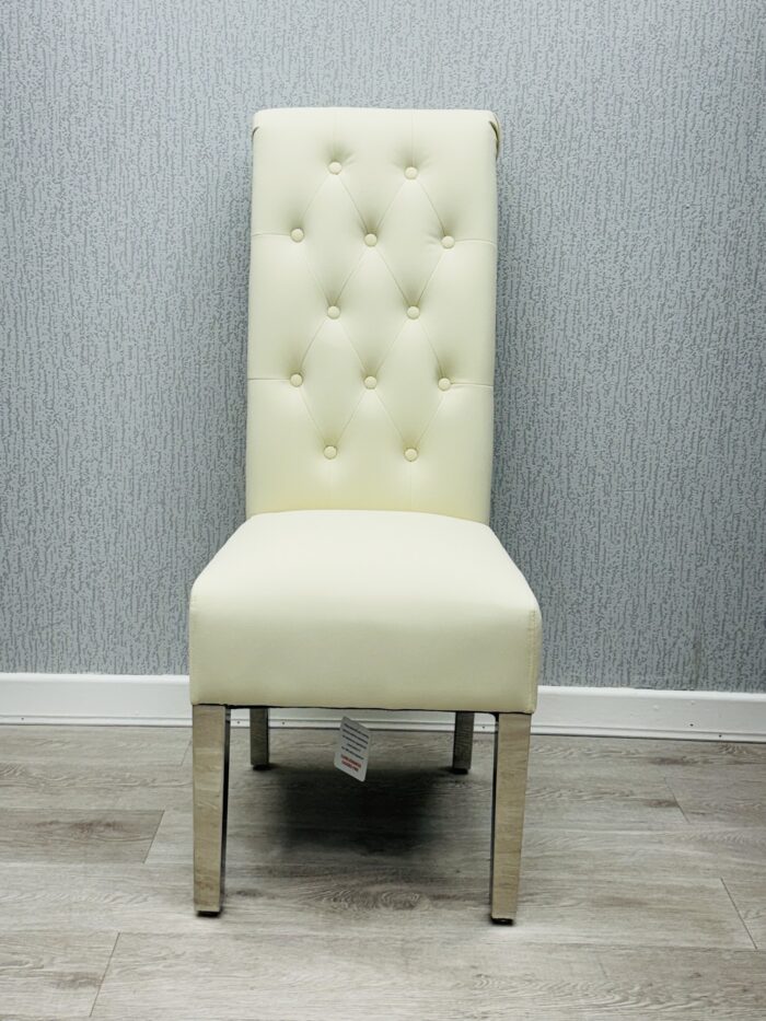 Sofia Cream PU Chair Set of 2