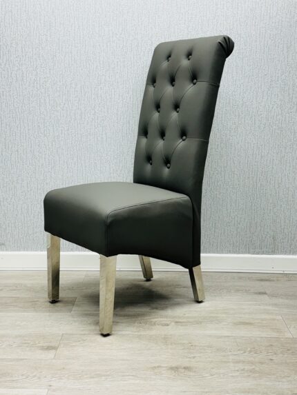 Sofia Grey PU Chair Set of 2
