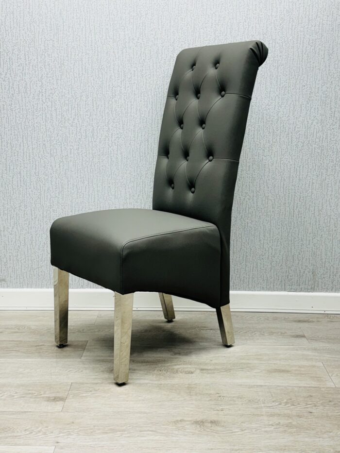 Sofia Grey PU Chair Set of 2