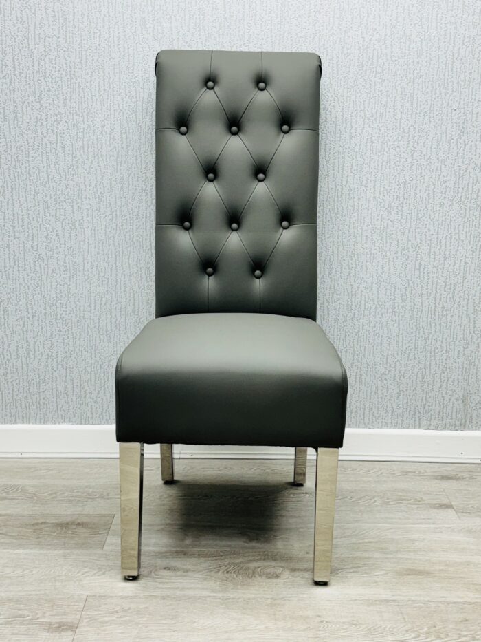 Sofia Grey PU Chair Set of 2