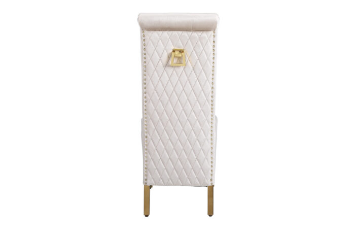 Sofia Cream & Gold Square Knocker Dining Chair Set of 2