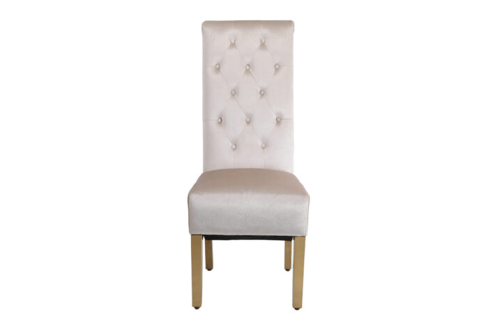 Sofia Cream & Gold Square Knocker Dining Chair Set of 2