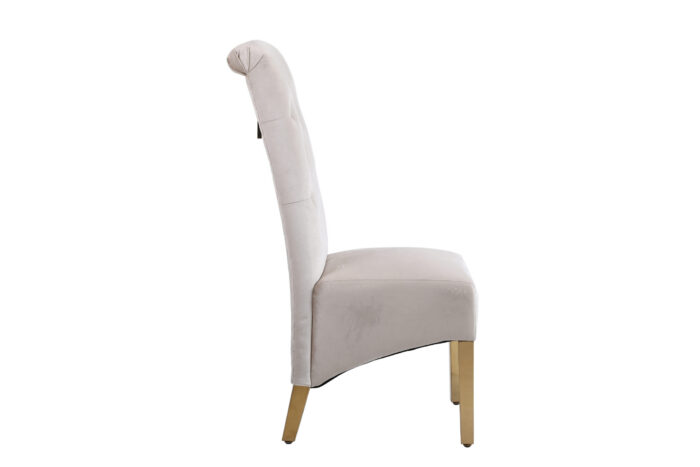 Sofia Cream & Gold Square Knocker Dining Chair Set of 2