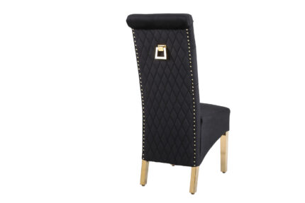 Sofia Black & Gold Square Knocker Dining Chair Set of 2