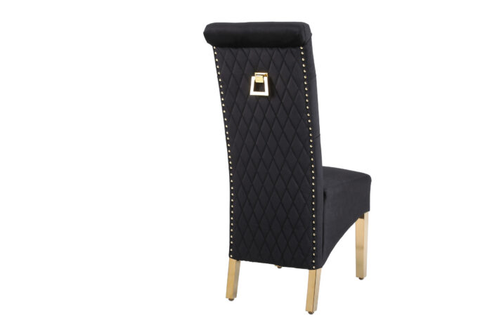 Sofia Black & Gold Square Knocker Dining Chair Set of 2