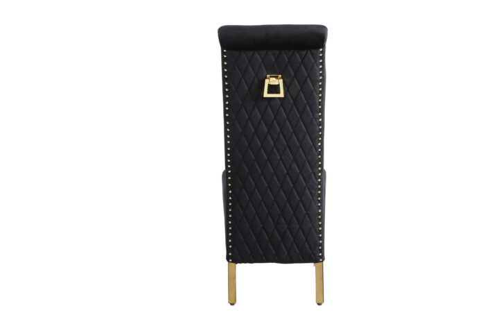 Sofia Black & Gold Square Knocker Dining Chair Set of 2