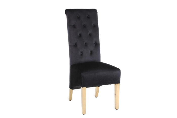 Sofia Black & Gold Square Knocker Dining Chair Set of 2