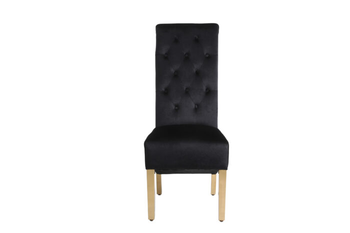Sofia Black & Gold Square Knocker Dining Chair Set of 2