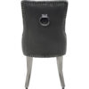Valencia Hudson Grey PU Leather Dining Chair Ring Knocker Set of 2