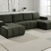 Shanghai Luxury Green U Shape Corner Sofabed