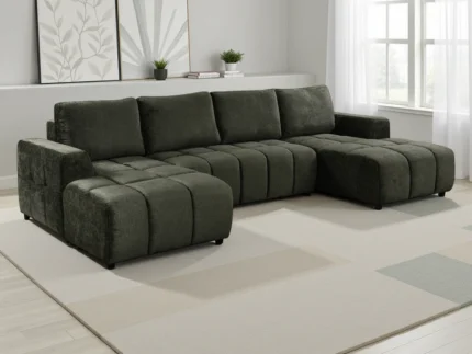Shanghai Luxury Green U Shape Corner Sofabed