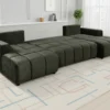 Shanghai Luxury Green U Shape Corner Sofabed