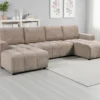 Shanghai Luxury Beige U Shape Corner Sofabed