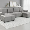 Shanghai Luxury Grey U Shape Corner Sofabed