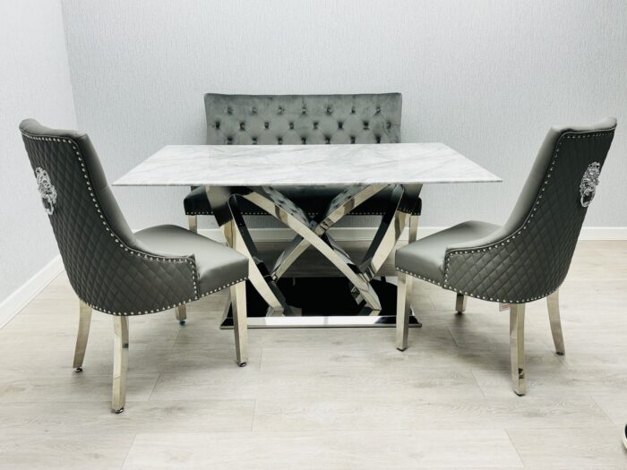 California Grey Marble160cm Dining Table