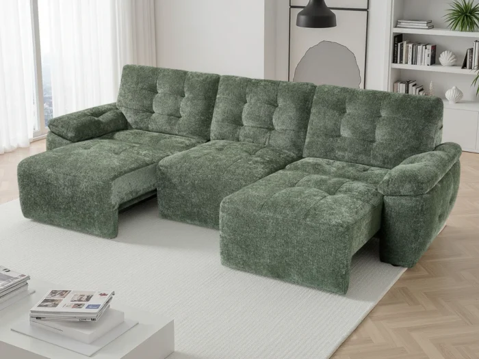 Dallas Electric Sofabed Green 3 Seater