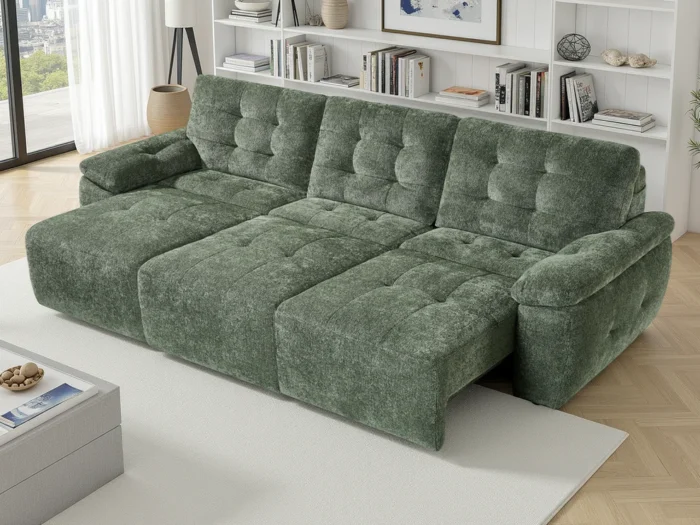 Dallas Electric Sofabed Green 3 Seater