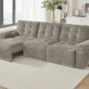 Dallas Electric Sofabed Mushroom 3 Seater