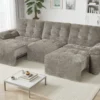 Dallas Electric Sofabed Mushroom 3 Seater