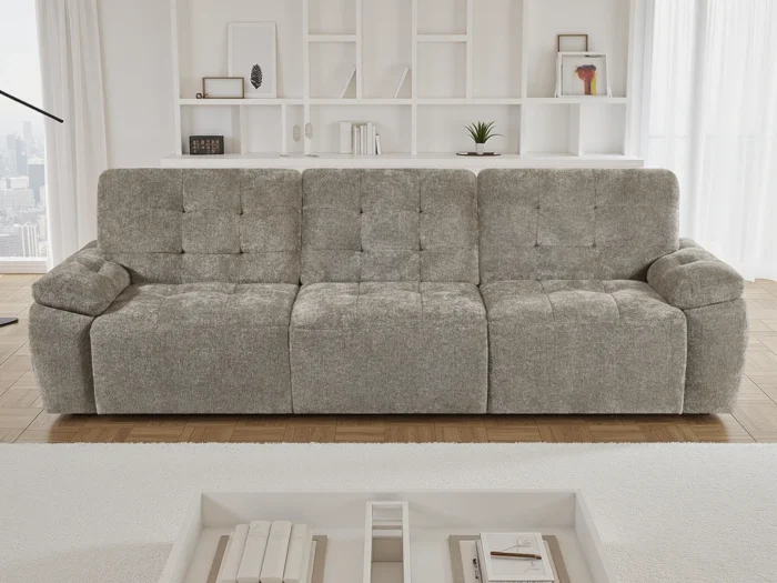 Dallas Electric Sofabed Mushroom 3 Seater