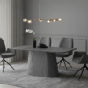 Davos Grey Oval Ceramic Dining Table