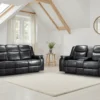 Galaxy Tech Electric Recliner Sofa Black 3+2 Set