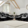 Galaxy Tech Electric Recliner Sofa Black 3+2 Set