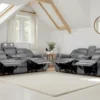 Galaxy Tech Electric Recliner Sofa Grey 3+2 Set