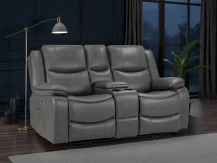 Harald Electric Recliner Sofa Grey 2 Seater