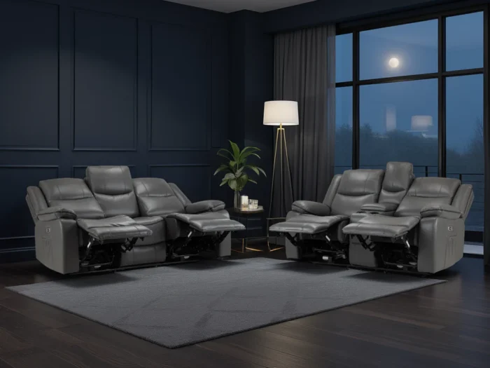 Harald Electric Recliner Sofa Grey 3+2 Seater