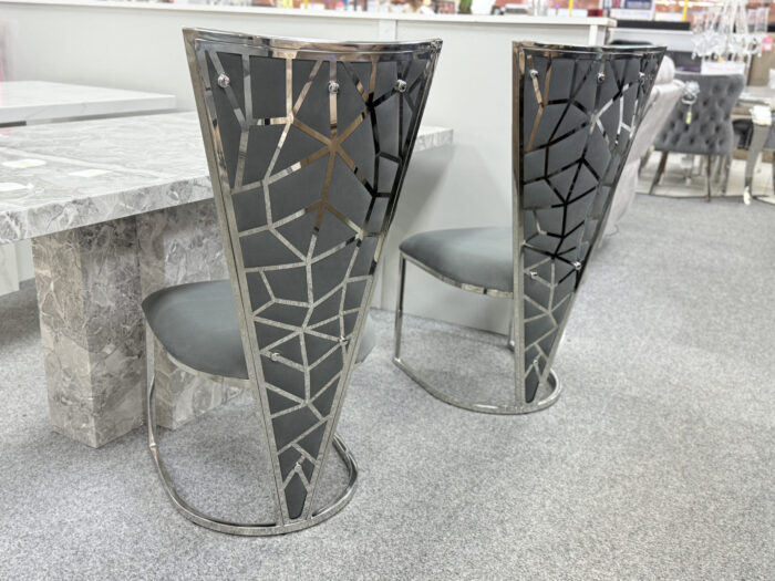 Vienna Grey & Silver Dining Chair Set of 2