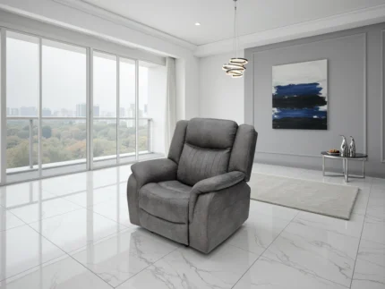 Leon Electric Recliner Sofa Grey Armchair