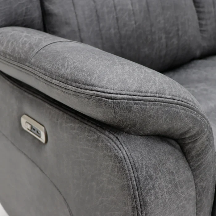 Leon Electric Recliner Sofa Grey 2 Seater