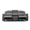 Leon Electric Recliner Sofa Grey 3 Seater