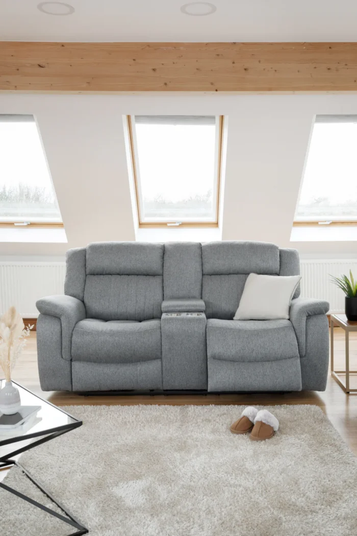Linden Electric Recliner Sofa Grey 2 Seater