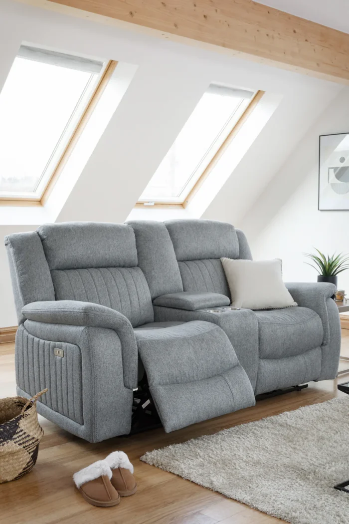 Linden Electric Recliner Sofa Grey 2 Seater