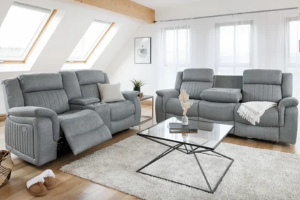 Linden Electric Recliner Sofa Grey 3+2 Set
