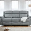 Linden Electric Recliner Sofa Grey 3 Seater