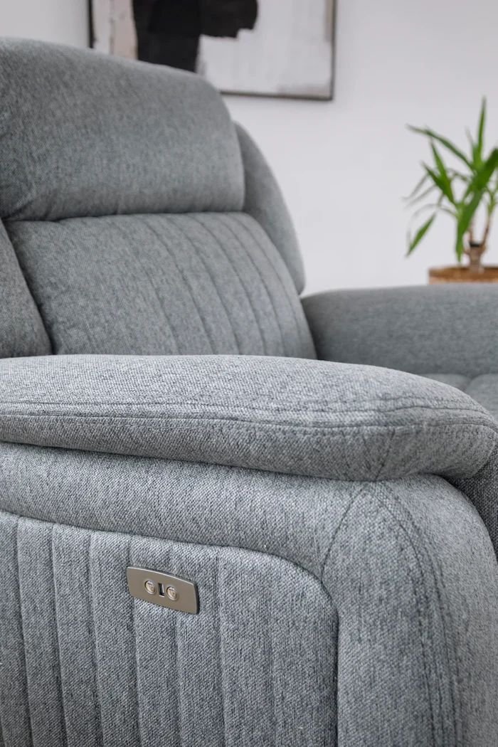 Linden Electric Recliner Sofa Grey Armchair