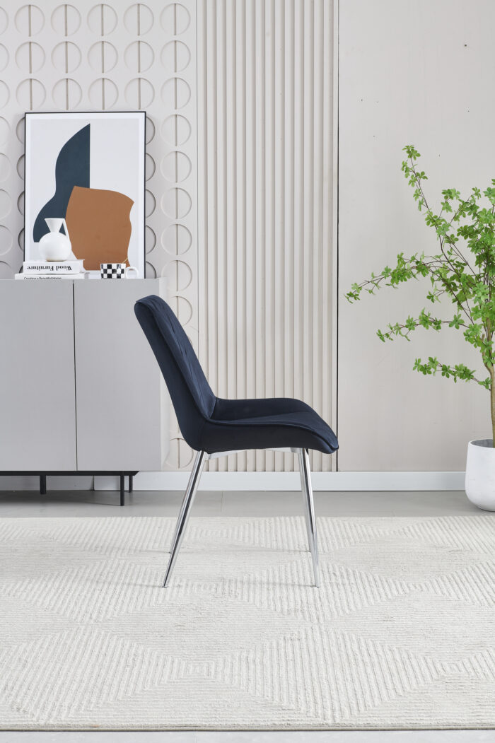 Mortiz Black Velvet Dining Chair Set of 2