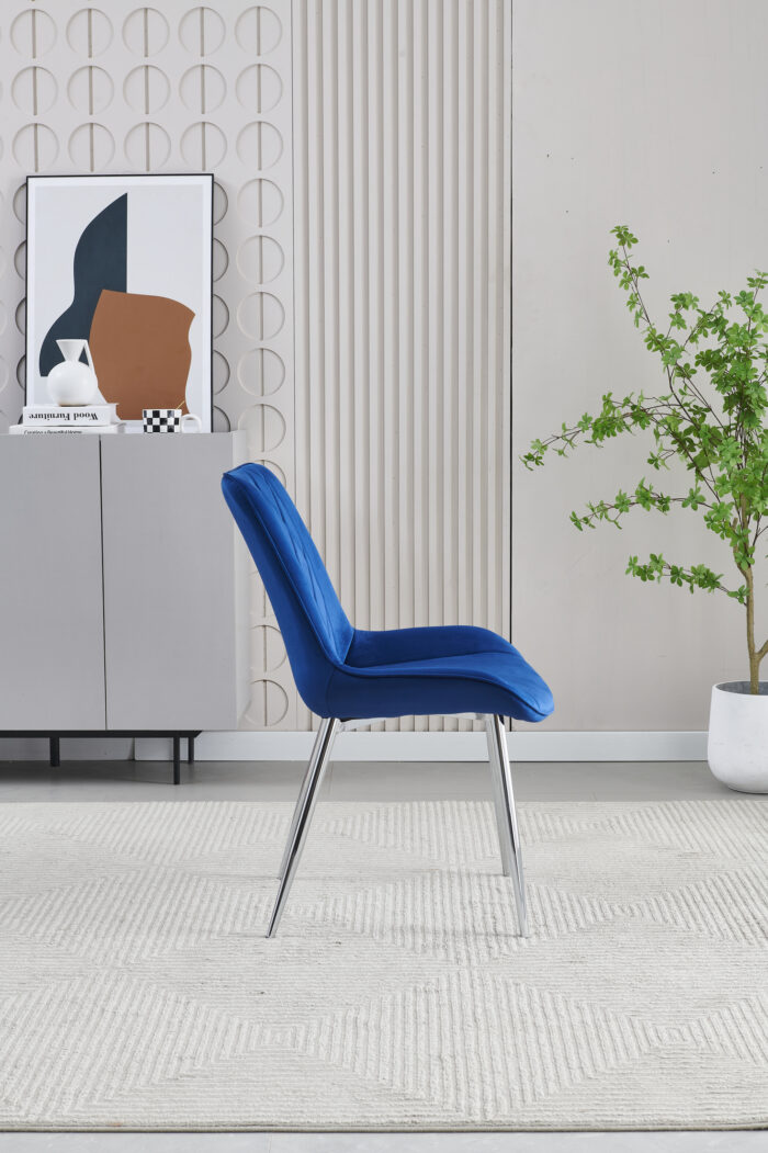 Mortiz Navy Velvet Dining Chair Set of 2