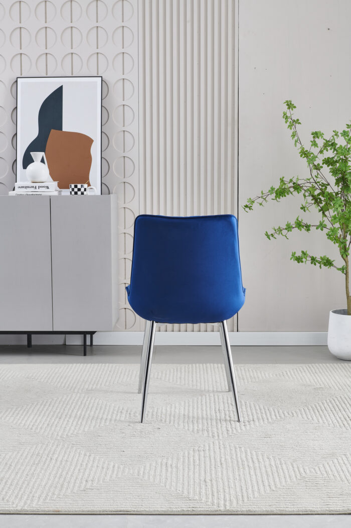 Mortiz Navy Velvet Dining Chair Set of 2